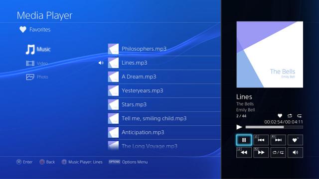 PS4 Gets Media Player