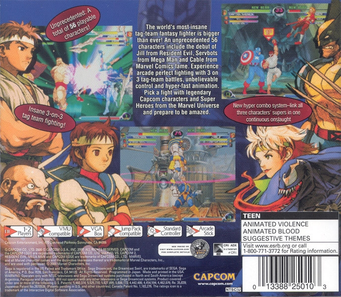 Marvel vs Capcom 2 for Sega Dreamcast - Sales, Wiki, Release Dates, Review,  Cheats, Walkthrough