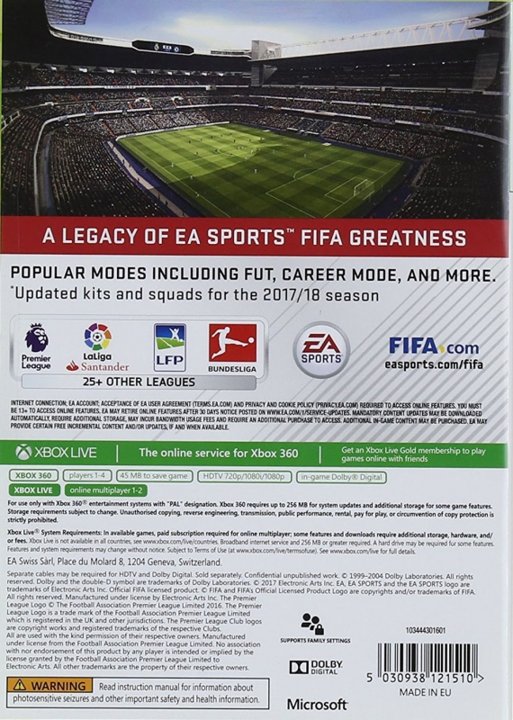 FIFA 18 for Xbox 360 - Sales, Wiki, Release Dates, Review, Cheats,  Walkthrough
