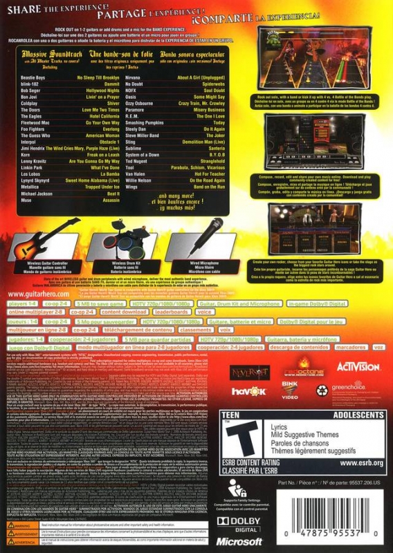 Guitar Hero: World Tour for Xbox 360 - Sales, Wiki, Release Dates, Review,  Cheats, Walkthrough