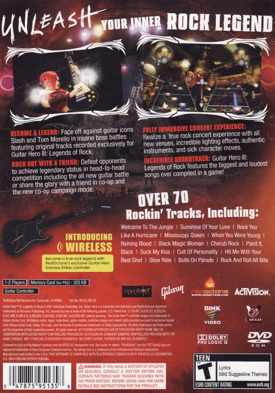 Guitar Hero III: Legends of Rock for PlayStation 2 - Cheats, Codes, Guide,  Walkthrough, Tips & Tricks