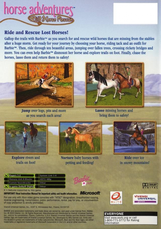 Barbie Horse Adventures: Wild Horse Rescue for Xbox - Summary, Story,  Characters, Maps