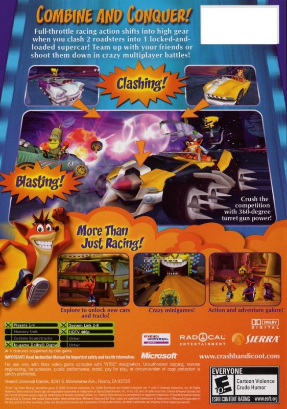 Crash: Tag Team Racing for Xbox - Sales, Wiki, Release Dates, Review,  Cheats, Walkthrough