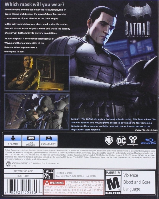 Batman: A Telltale Game Series for PlayStation 4 - Sales, Wiki, Release  Dates, Review, Cheats, Walkthrough