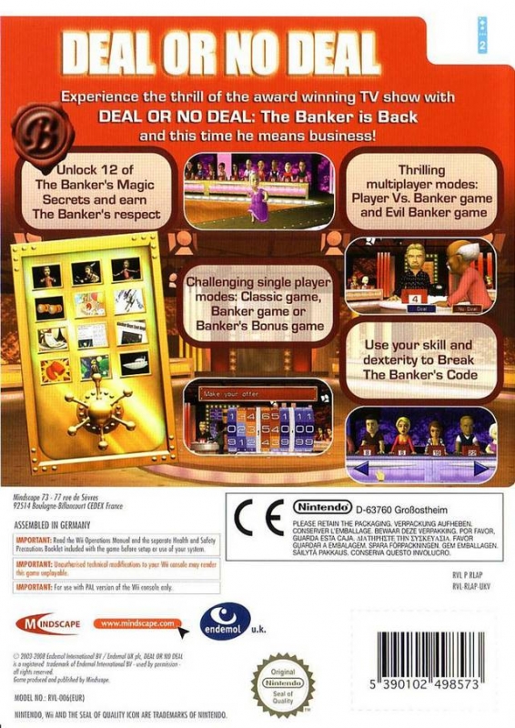 koppeling Een effectief labyrint Deal or No Deal: The Banker is Back for Wii - Sales, Wiki, Release Dates,  Review, Cheats, Walkthrough