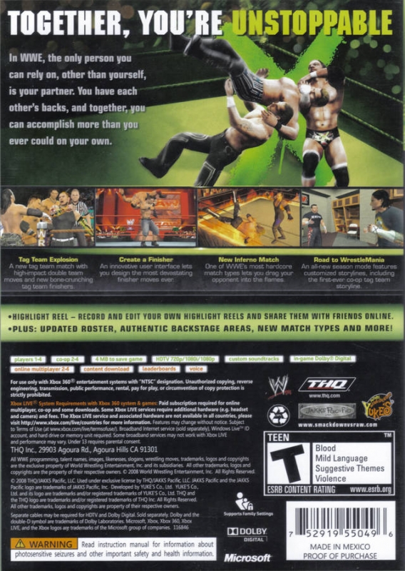 WWE SmackDown vs Raw 2009 for Xbox 360 - Sales, Wiki, Release Dates,  Review, Cheats, Walkthrough