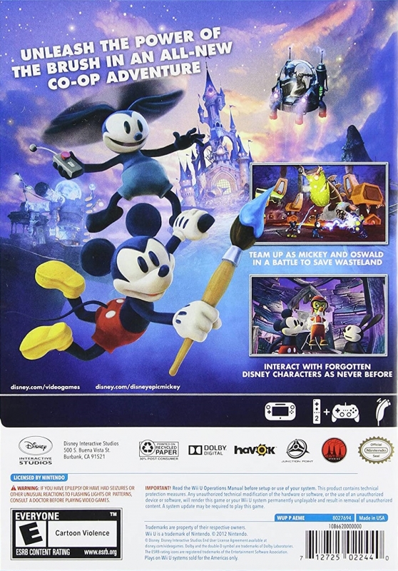 Disney Epic Mickey 2: The Power of Two for Wii U - Cheats, Codes, Guide,  Walkthrough, Tips & Tricks