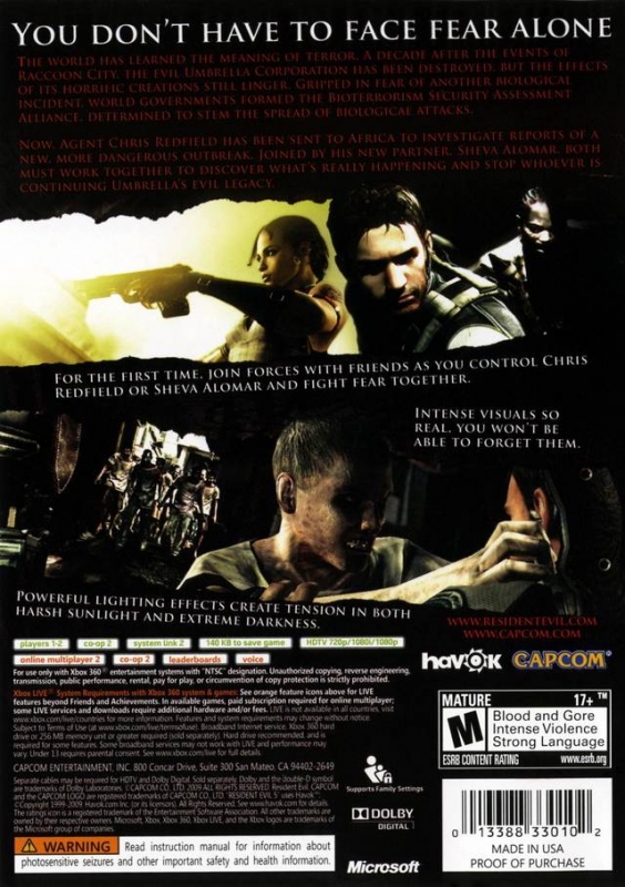 Resident Evil 5 for Xbox 360 - Sales, Wiki, Release Dates, Review, Cheats,  Walkthrough