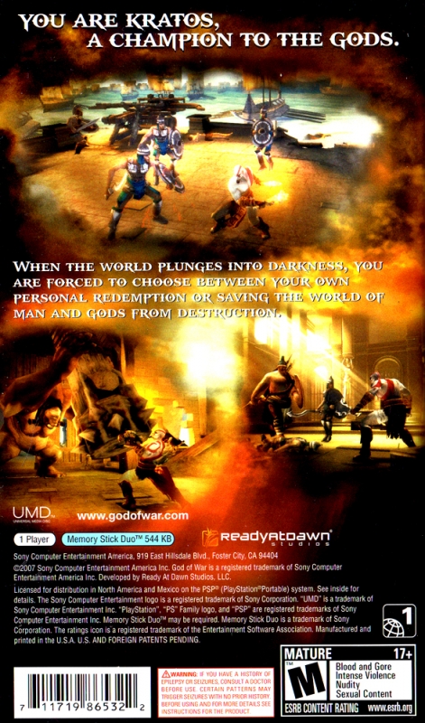 God of War: Chains of Olympus for PlayStation Portable - Sales, Wiki,  Release Dates, Review, Cheats, Walkthrough