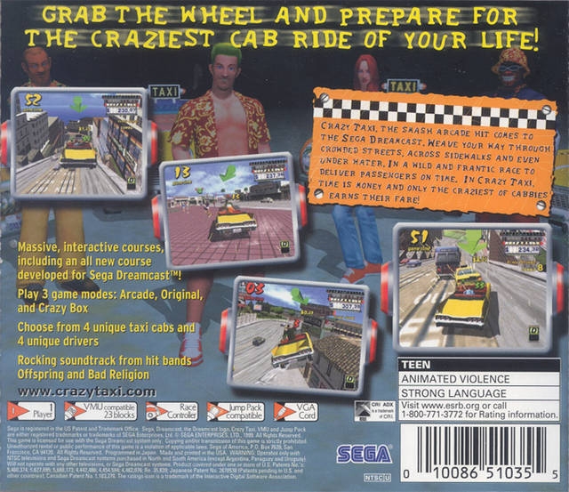 Crazy Taxi for Sega Dreamcast - Sales, Wiki, Release Dates, Review, Cheats,  Walkthrough
