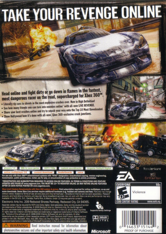 Burnout Revenge for Xbox 360 - Sales, Wiki, Release Dates, Review, Cheats,  Walkthrough