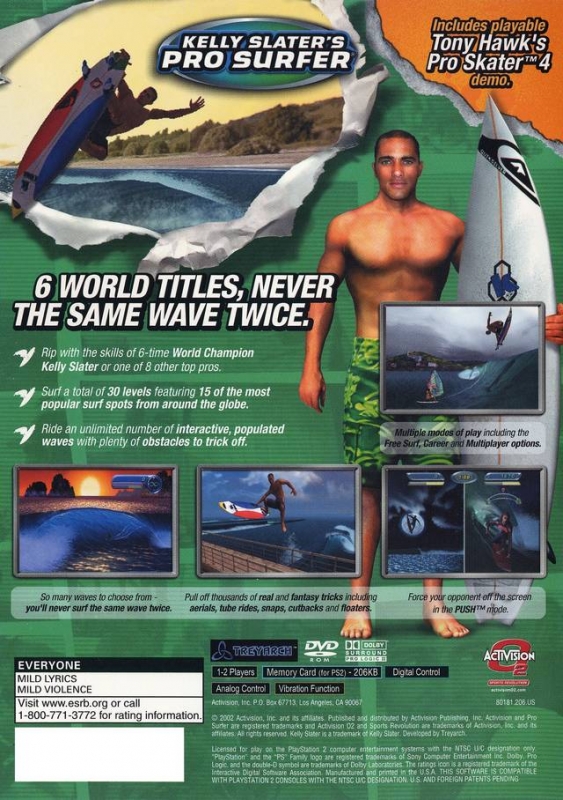 Kelly Slater Pro Surfer for PlayStation 2 - Sales, Wiki, Release Dates,  Review, Cheats, Walkthrough