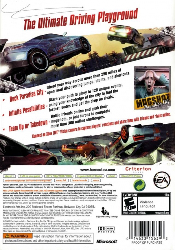 Burnout Paradise for Xbox 360 - Sales, Wiki, Release Dates, Review, Cheats,  Walkthrough