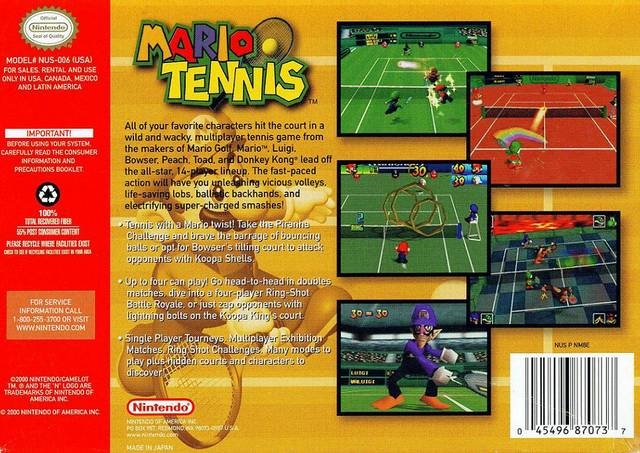 Mario Tennis 64 for Nintendo 64 - Cheats, Codes, Guide, Walkthrough, Tips &  Tricks