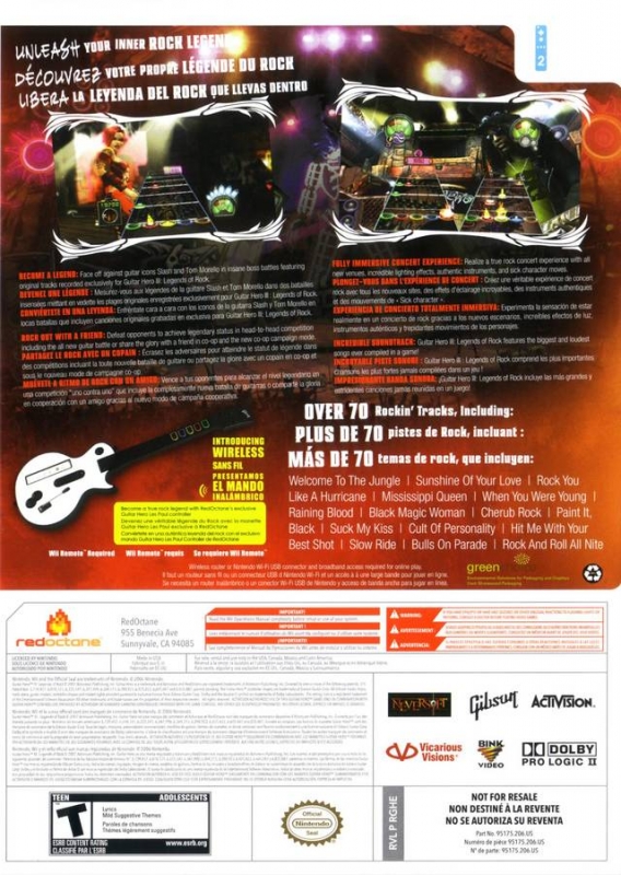 Guitar Hero III: Legends of Rock for Wii - Sales, Wiki, Release Dates,  Review, Cheats, Walkthrough