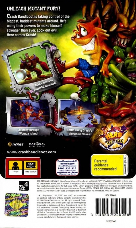 Crash: Mind Over Mutant for PlayStation Portable - Sales, Wiki, Release  Dates, Review, Cheats, Walkthrough