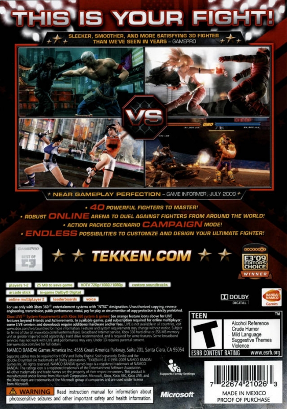 Tekken 6 for Xbox 360 - Sales, Wiki, Release Dates, Review, Cheats,  Walkthrough