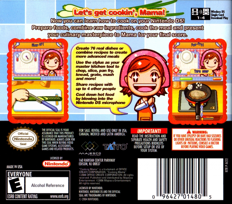 Cooking Mama for Nintendo DS - Summary, Story, Characters, Maps