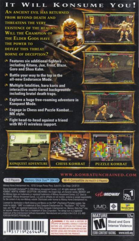 Mortal Kombat: Unchained for PlayStation Portable - Sales, Wiki, Release  Dates, Review, Cheats, Walkthrough
