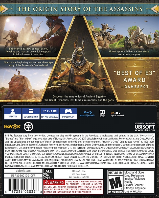 Assassin's Creed Origins for PlayStation 4 - DLC, Achievements, Trophies,  Characters, Maps, Story