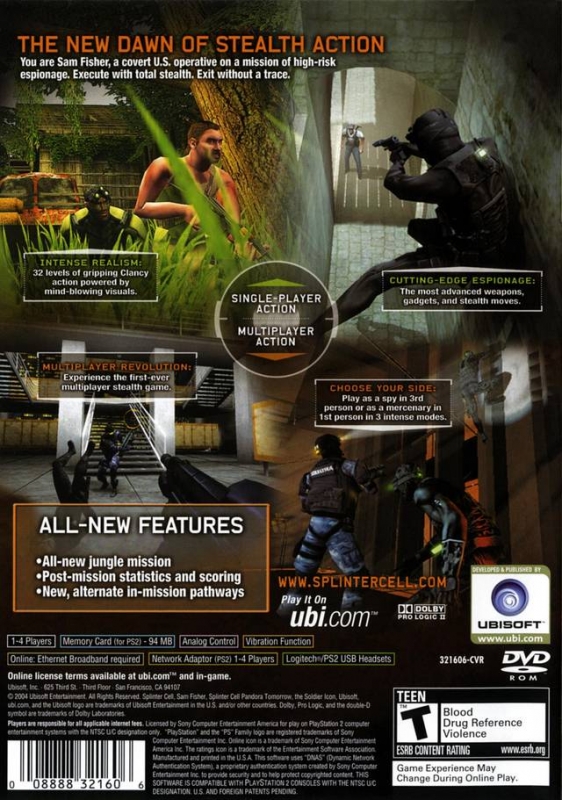 Tom Clancy Splinter Cell: Pandora Tomorrow for PlayStation 2 - Sales, Wiki,  Release Dates, Review, Cheats, Walkthrough