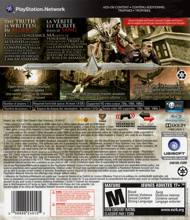 Assassin's Creed 2 for PlayStation 3 - Sales, Wiki, Release Dates, Review,  Cheats, Walkthrough