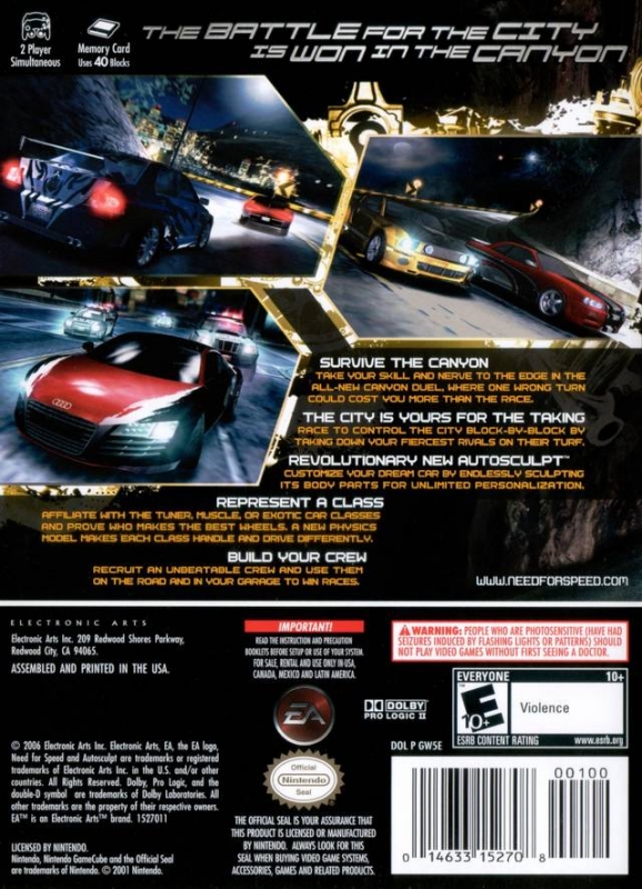 Need for Speed: Carbon for GameCube - Sales, Wiki, Release Dates, Review,  Cheats, Walkthrough