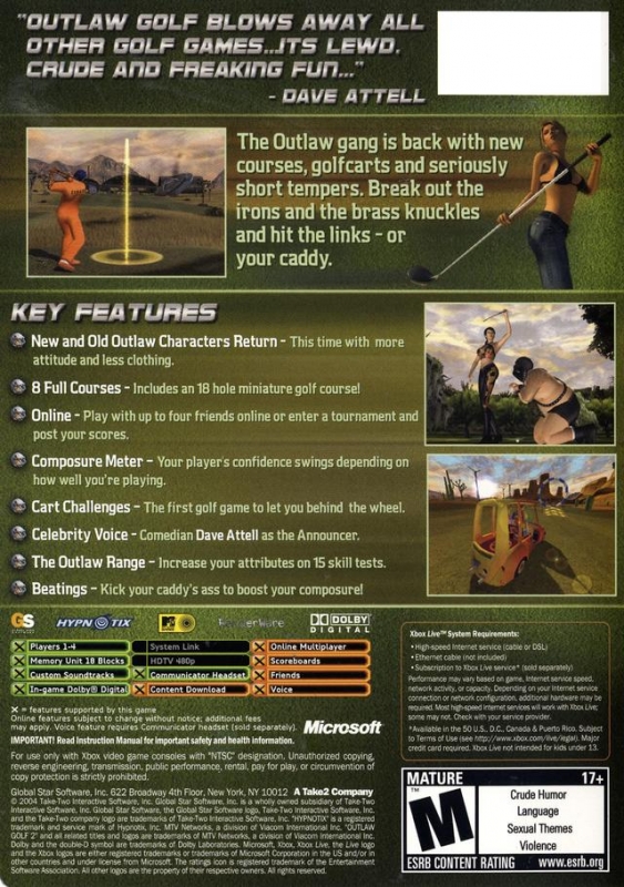 Outlaw Golf 2 for Xbox - DLC, Achievements, Trophies, Characters, Maps,  Story