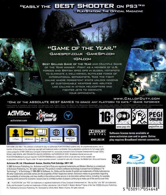 Call of Duty 4: Modern Warfare for PlayStation 3 - Reviews, Ratings
