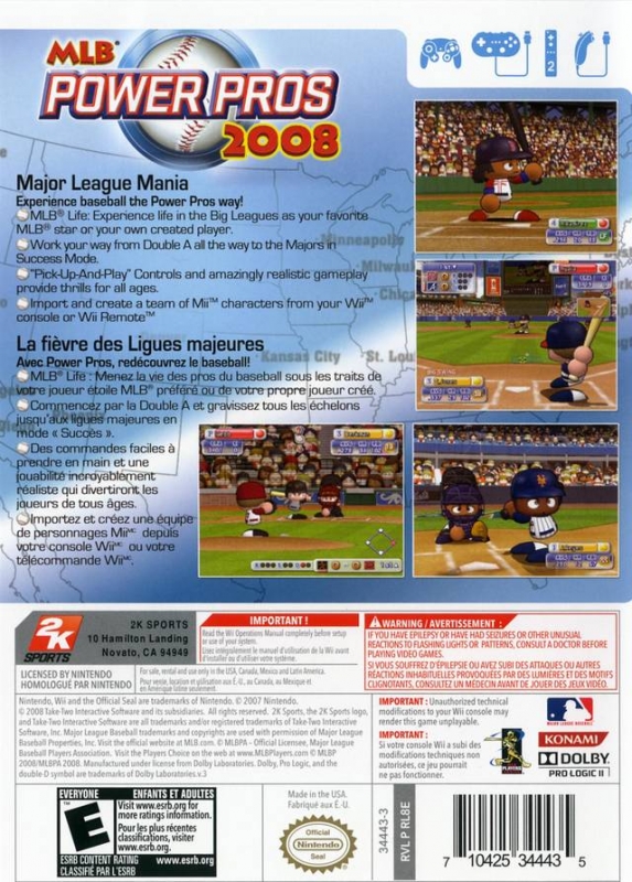 MLB Power Pros 2008 for Wii - Sales, Wiki, Release Dates, Review, Cheats,  Walkthrough