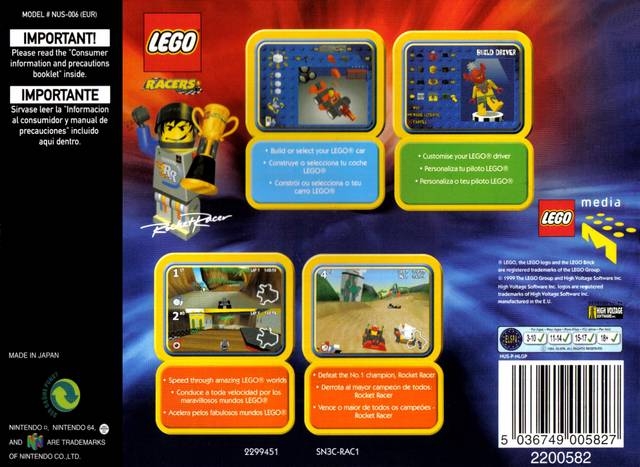 Lego Racers for Nintendo 64 - Sales, Wiki, Release Dates, Review, Cheats,  Walkthrough