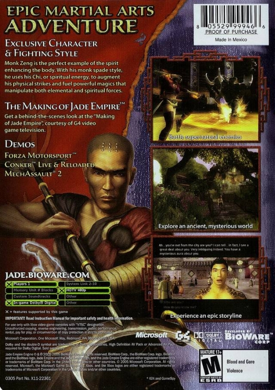 Jade Empire for Xbox - Sales, Wiki, Release Dates, Review, Cheats,  Walkthrough