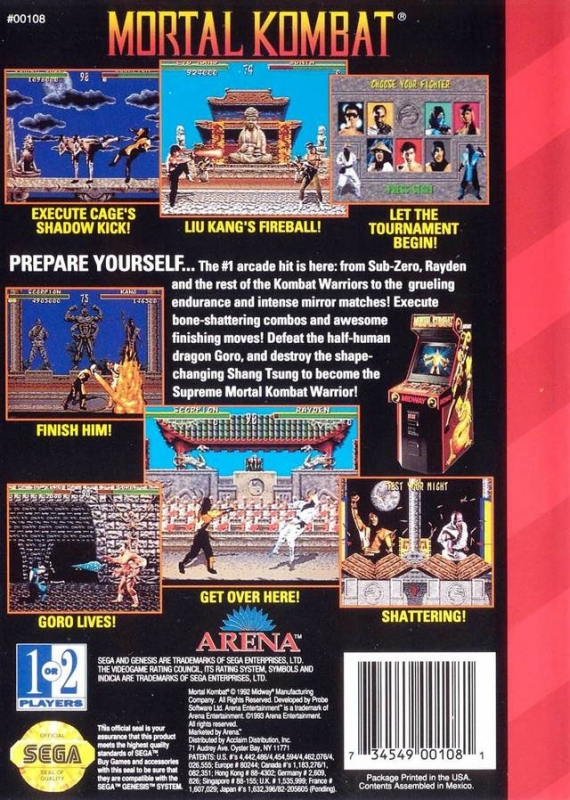 Mortal Kombat for Sega Genesis - Sales, Wiki, Release Dates, Review, Cheats,  Walkthrough