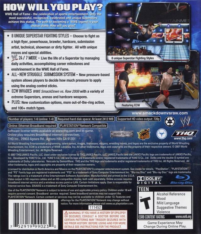 WWE Smackdown vs Raw 2008 for PlayStation 3 - Sales, Wiki, Release Dates,  Review, Cheats, Walkthrough