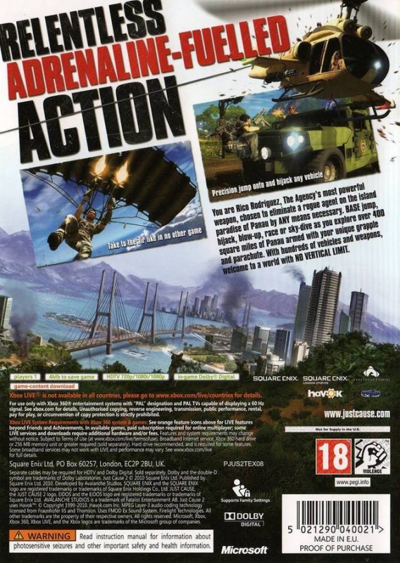 Just Cause 2 for Xbox 360 - Sales, Wiki, Release Dates, Review, Cheats,  Walkthrough