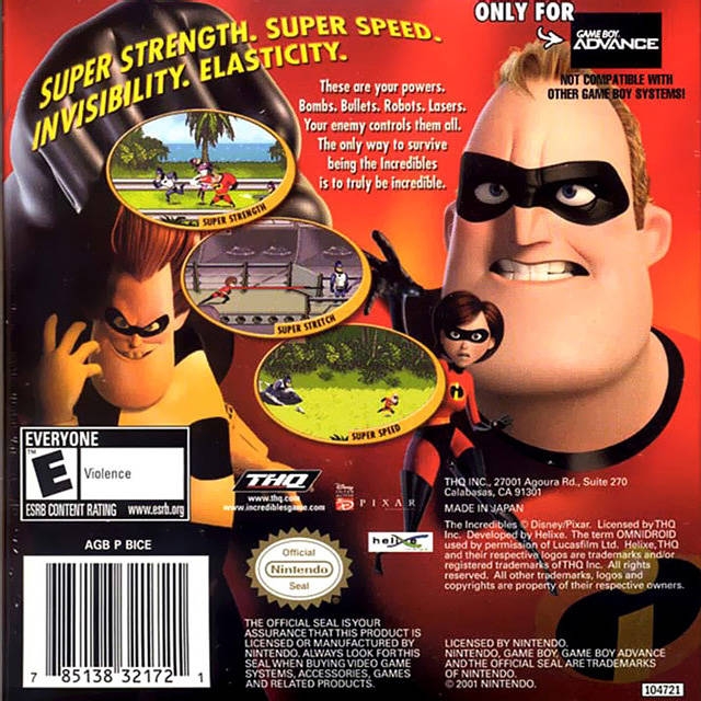The Incredibles for Game Boy Advance - Sales, Wiki, Release Dates, Review,  Cheats, Walkthrough