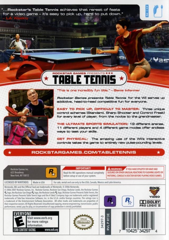Table Tennis for Wii - Sales, Wiki, Release Dates, Review, Cheats,  Walkthrough