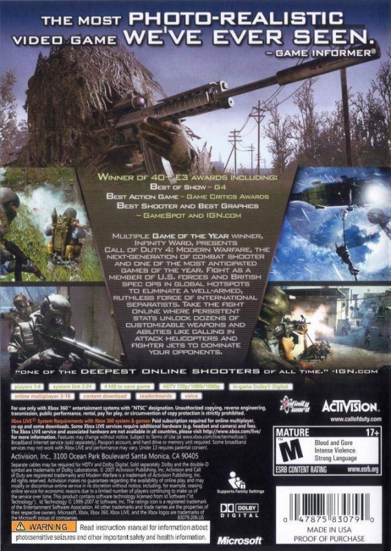 Call of Duty 4: Modern Warfare for Xbox 360 - Cheats, Codes, Guide,  Walkthrough, Tips & Tricks