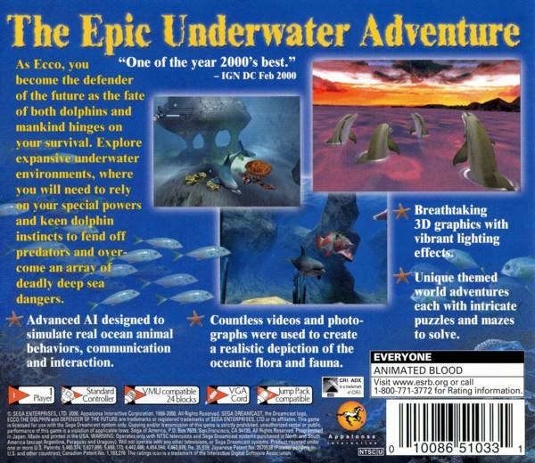 Ecco The Dolphin for Sega Dreamcast - Cheats, Codes, Guide, Walkthrough,  Tips & Tricks