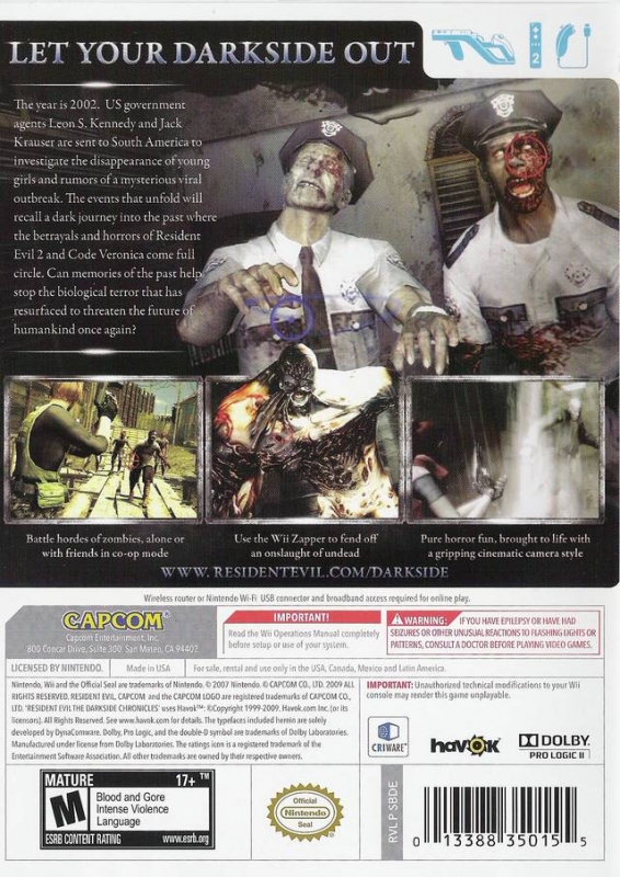 Resident Evil: Darkside Chronicles for Wii - Sales, Wiki, Release Dates,  Review, Cheats, Walkthrough