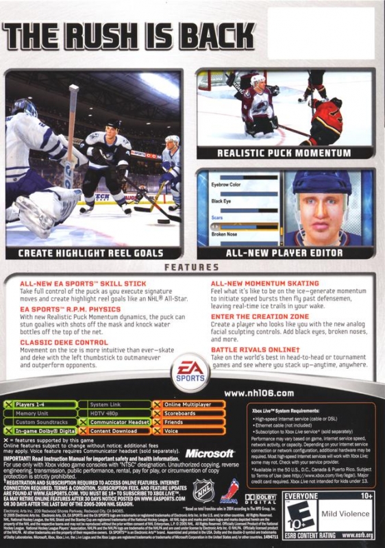 NHL 06 for Xbox - Sales, Wiki, Release Dates, Review, Cheats, Walkthrough