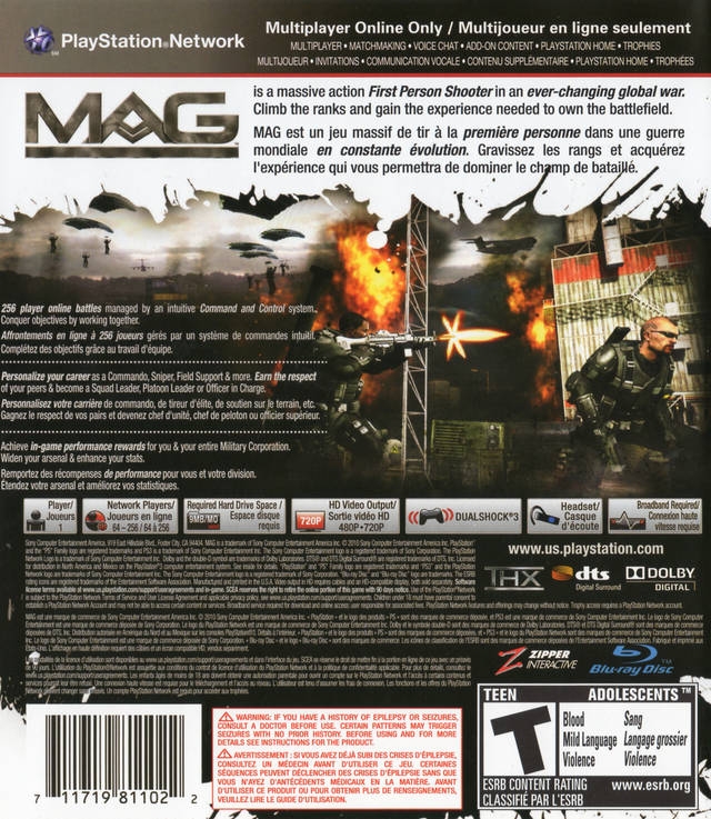 MAG: Massive Action Game for PlayStation 3 - Sales, Wiki, Release Dates,  Review, Cheats, Walkthrough