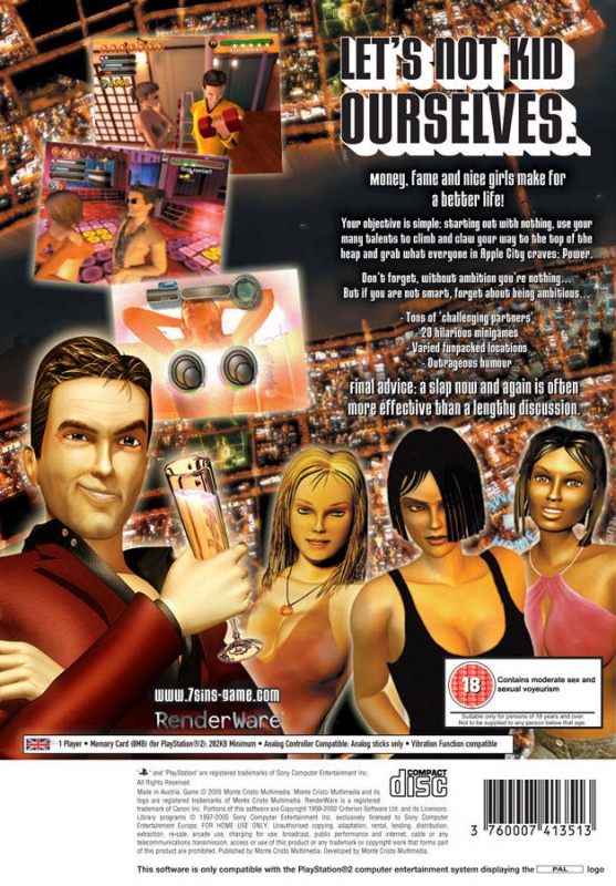 7 Sins for PlayStation 2 - Sales, Wiki, Release Dates, Review, Cheats,  Walkthrough