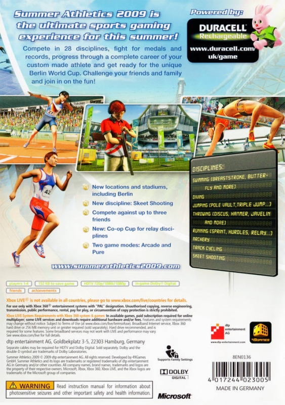 Summer Athletics 2009 for Xbox 360 - Sales, Wiki, Release Dates, Review,  Cheats, Walkthrough