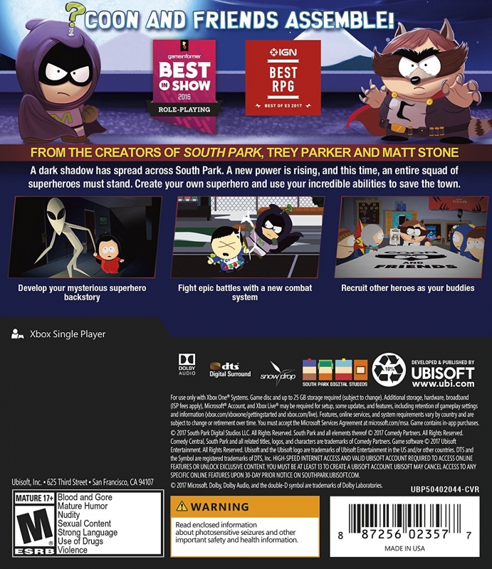 South Park: The Fractured But Whole for Xbox One - Sales, Wiki, Release  Dates, Review, Cheats, Walkthrough