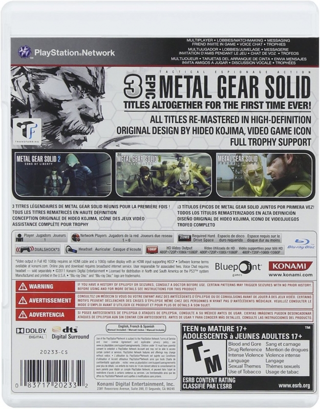 Metal Gear Solid HD Collection for PlayStation 3 - Sales, Wiki, Release  Dates, Review, Cheats, Walkthrough