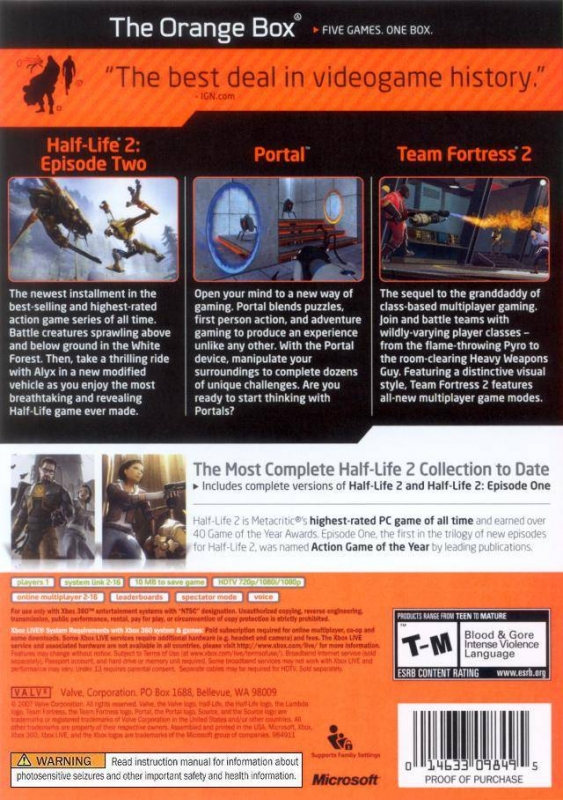 Half-Life 2: The Orange Box for Xbox 360 - Sales, Wiki, Release Dates,  Review, Cheats, Walkthrough