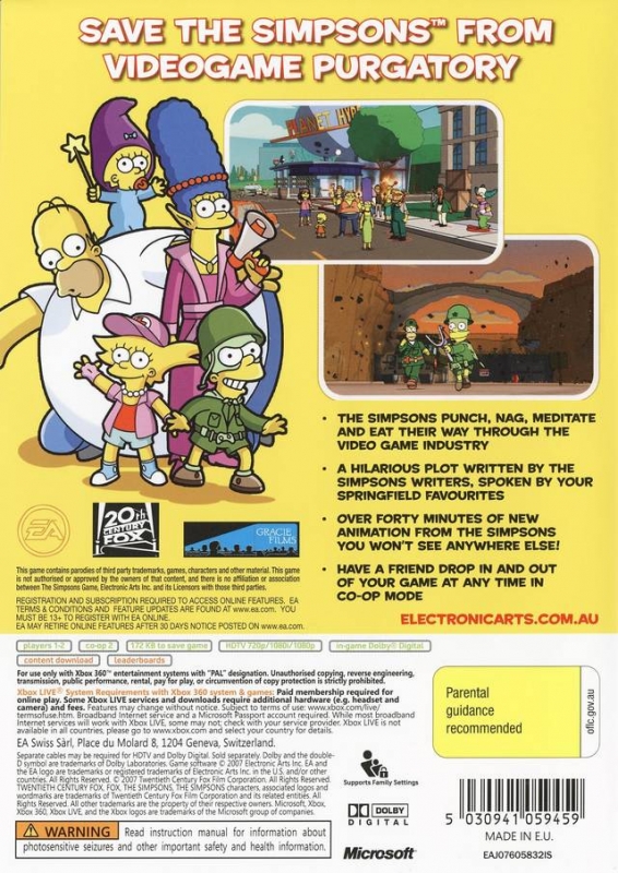 The Simpsons Game for Xbox 360 - Sales, Wiki, Release Dates, Review,  Cheats, Walkthrough
