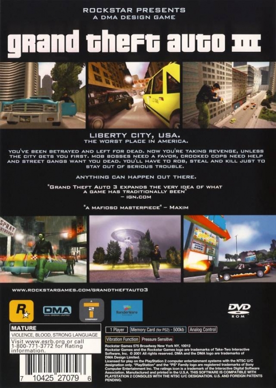 Grand Theft Auto III for PlayStation 2 - Sales, Wiki, Release