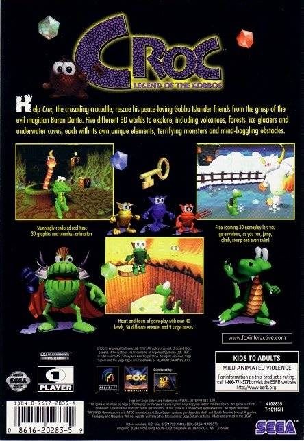 Croc: Legend of the Gobbos for Sega Saturn - Sales, Wiki, Release Dates,  Review, Cheats, Walkthrough